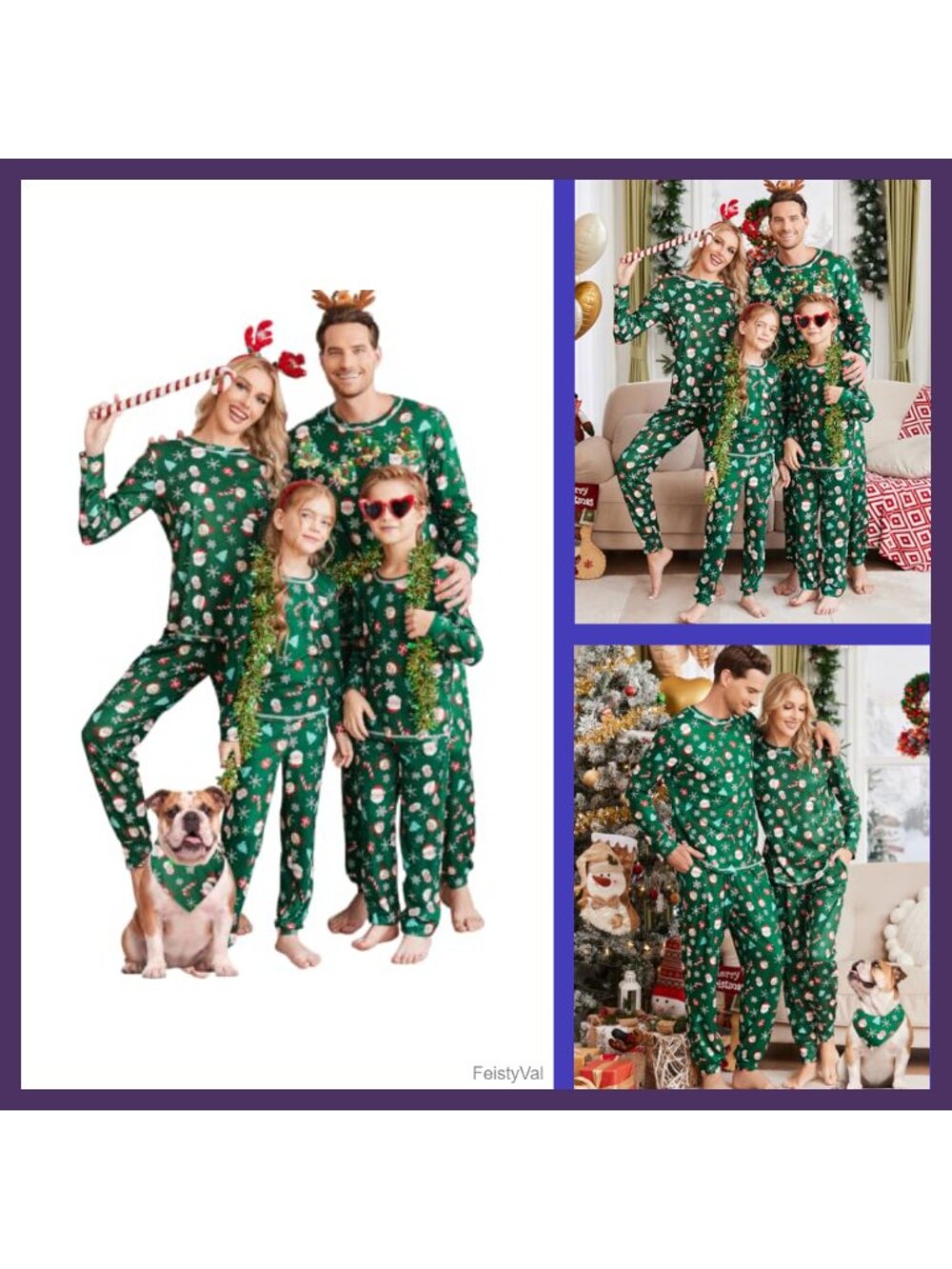Matching Family Christmas Pajama Set Long Sleeve Crew Neck Jogger Pants Holiday